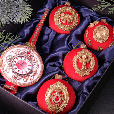 Набор елочных игрушек "Holidays" ручной работы (5 шт.)