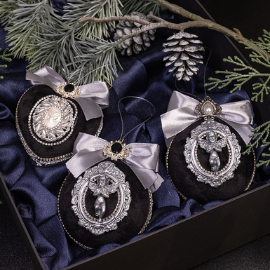 Набір ялинкових іграшок "Love of angels" ручної роботи (3 шт.)