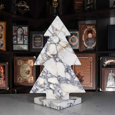 Настольная мраморная елка "Nordic Glow" ручной работы с подсветкой от MARKAM