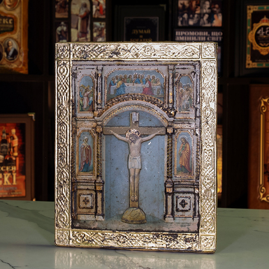 Старинная икона распятия Христа, 1895–1897 годы, Фабрика Жако