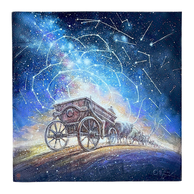 Шелковый платок "Наследие. Неземные богатства" (коллаборация с художником Олегом Шупляком) от OLIZ