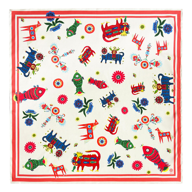 Silk scarf "Prykhodko's World" (based on paintings by artist Ivan Prykhodko) by OLIZ