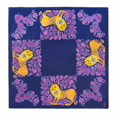 Silk scarf "Lion" (based on the work of the same name by artist Lyudmila Vitkovska) by OLIZ