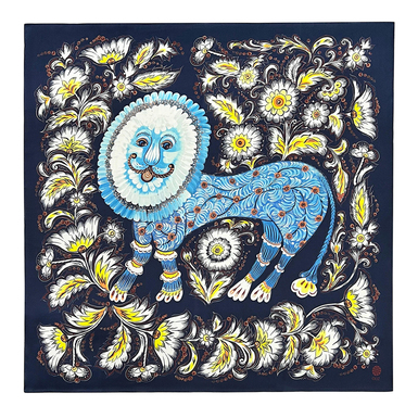 Silk scarf "Good Lion" (based on the work of the same name by artist Lyudmila Vitkovska) by OLIZ
