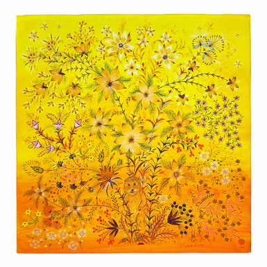 Silk scarf "Steppe Gopher" (based on the work of the same name by artist Lyudmila Vitkovska) by OLIZ