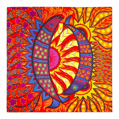 Шелковый платок "Рыбы" (по мотивам одноименной работы художницы Людмилы Витковской) от OLIZ