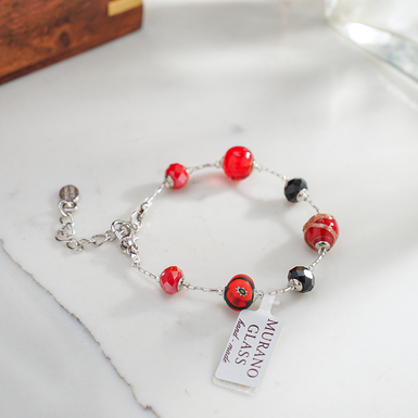 Жіночий браслет Blood з муранського скла