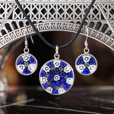 Набір кулон та сережки Twilight з муранського скла