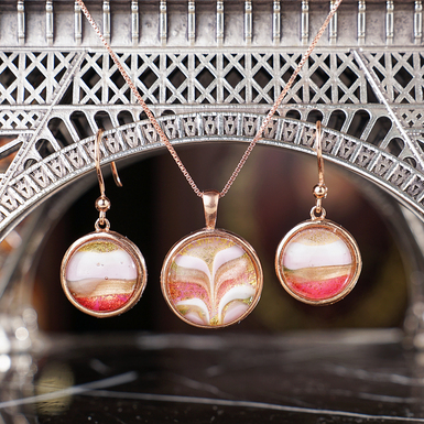 Набор кулон и серьги Sunrise из муранского стекла