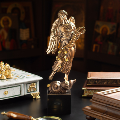 Бронзовая скульптура с позолотой "Щедрый ангел" (42 см)