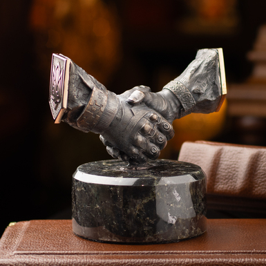 Bronze sculpture "Unity" on a labradorite pedestal