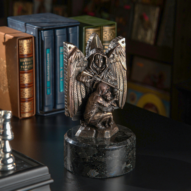 Bronze sculpture "Guardian Angel of the Armed Forces of Ukraine" on a labradorite pedestal (32 cm)