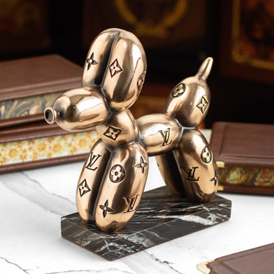 Статуэтка собака "Luxury Play" из бронзы и мрамора