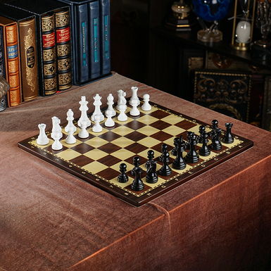 Шаховий набір "Auster" з дерев'яною дошкою ручної роботи та фігурками від ITALFAMA