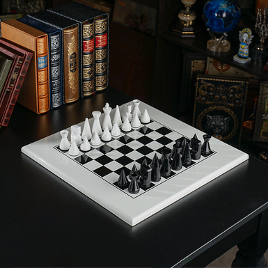 Шаховий набір "Linea del Potere" з дерев'яною дошкою ручної роботи та фігурками від ITALFAMA