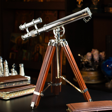 Телескоп "Космос" із нікельованої латуні із триножним штативом від Ross London