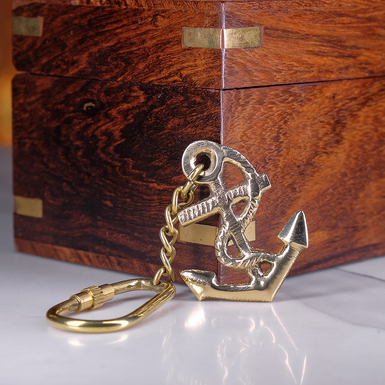 Brass Anchor Keychain by Ross London