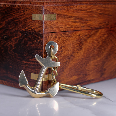 Brass Sea Anchor Keychain by Ross London