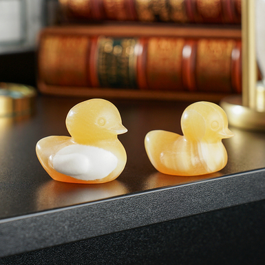 Пара уточек из желтого кальцита Yellowy от Stone art designe