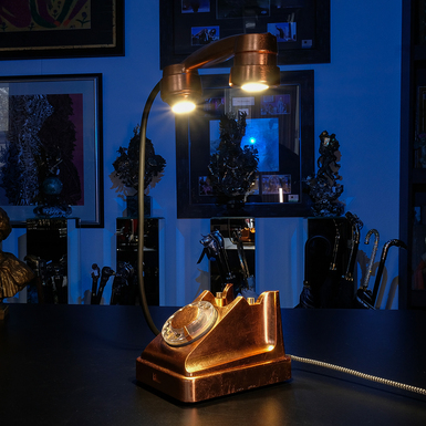 Настільна лампа-телефон із покриттям мідною поталлю "Алло!" з сенсорним увімкненням