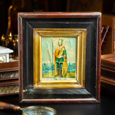 Старинная икона Святого Иоанна Воина в киоте 1905–1907 годов, Одесса