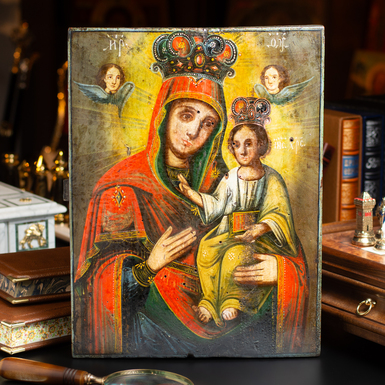 Старовинна ікона Чернігівської Божої Матері останньої чверті 19 століття Чернігівщина