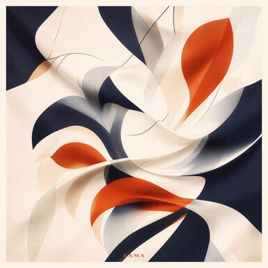 Хустка з шовку "Мелодія квітів" від FAMA (лімітована колекція, 65х65 см)