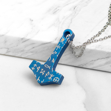 Титановая подвеска "Молот Тора" от Calti (синий)