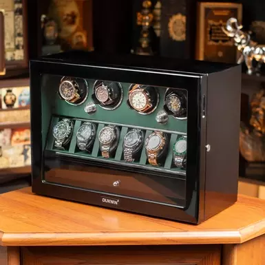 Watch Winder Box for 4 Watches and Storage for 6 Watches "Everin" by DUKWIN (last 2 photos defective)