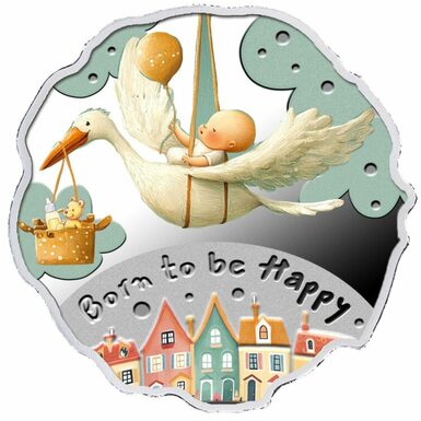 Серебряная монета "Born to be Happy", 500 франков