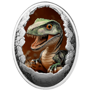 Серебряная монета "Tyranozaur", 500 франков