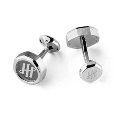 Запонки из палладия, нержавеющей стали и сапфира Otto от Montegrappa