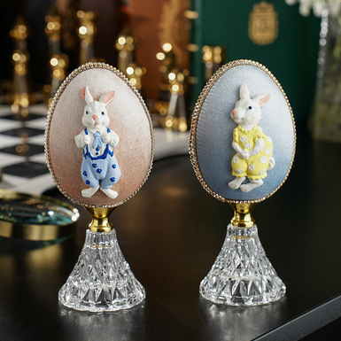 Комплект декоративних великодніх яєць (2 шт.) "Happy Easter" ручної роботи