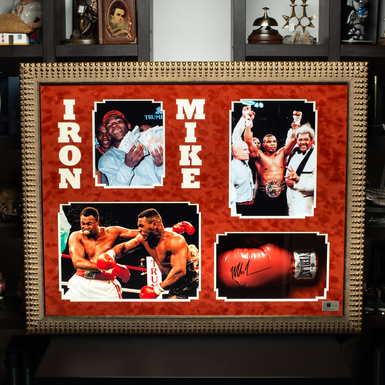 Автограф боксера Майка Тайсона "Iron Mike" на колажі з боксерською рукавичкою (81х102 см)