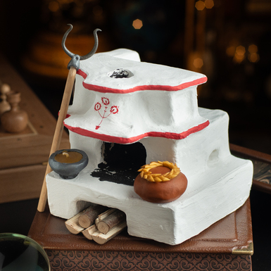 Мініатюра традиційна українська піч "Затишок" з гіпсу