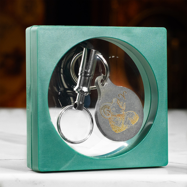 Titanium keychain "Aries" with Swiss carabiner "Victorinox" by Calti