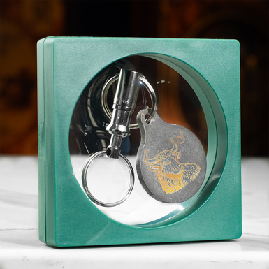 Titanium keychain "Taurus" with Swiss carabiner "Victorinox" by Calti