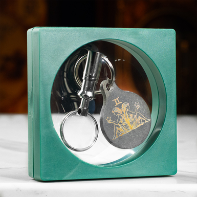 Titanium keychain "Gemini" with Swiss carabiner "Victorinox" by Calti