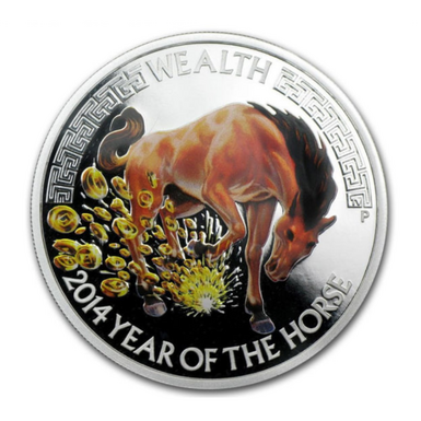 Серебряная коллекционная монета "Wealth", 1 доллар, 2014 год