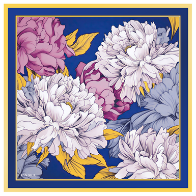 Хустка з шовку «Peonies» від FAMA (лімітована колекція, 65х65 см)