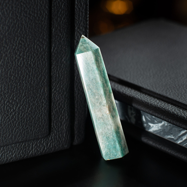 Amazonite obelisk with quartz "Tenderness" by Stone Art Designe (37 g)