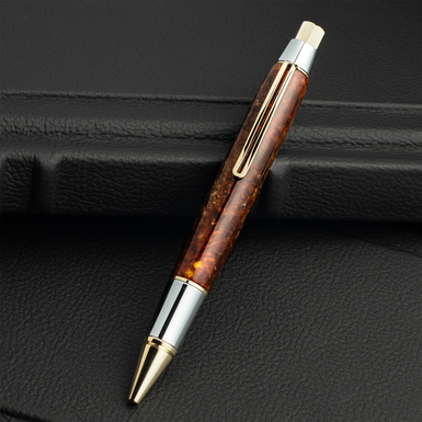 Ручка з пресованого бурштину Brown від Amber Muse