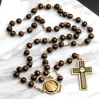 Чотки "Hope" з дамаської сталі з позолотою від бренду Anframa (44 см)