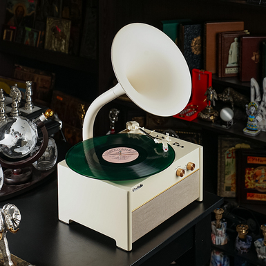 Вінтажний грамофонний програвач білого кольору з Bluetooth "Echo" від TonAudio