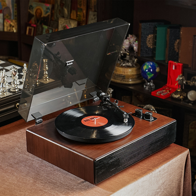 Вініловий програвач в коричневому кольорі з Bluetooth "Terra"