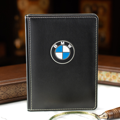 Щоденник з натуральної шкіри "BMW" із посрібленими торцями