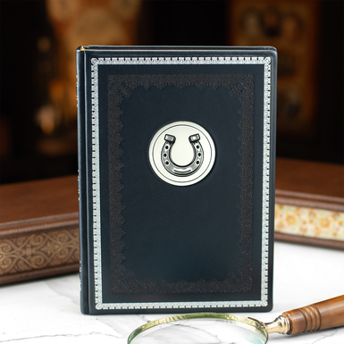 Щоденник з натуральної шкіри "Horseshoe" із посрібленими торцями