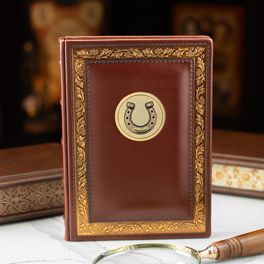 Шкіряний щоденник "Lucky horseshoe" із золоченою підковою