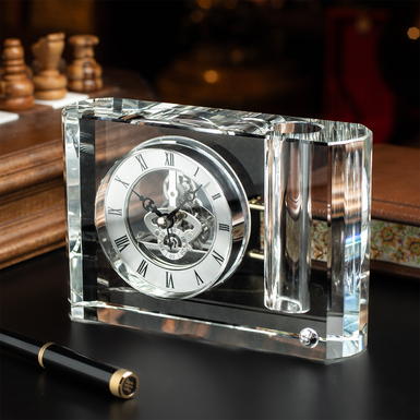 Кришталевий годинник "Prestige" з підставкою для ручки від Valenti
