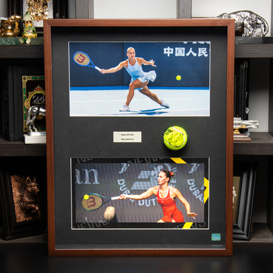 Автограф теннисистки Марты Костюк на теннисном мяче из собственной коллекции коллекционера Николая Оскомы